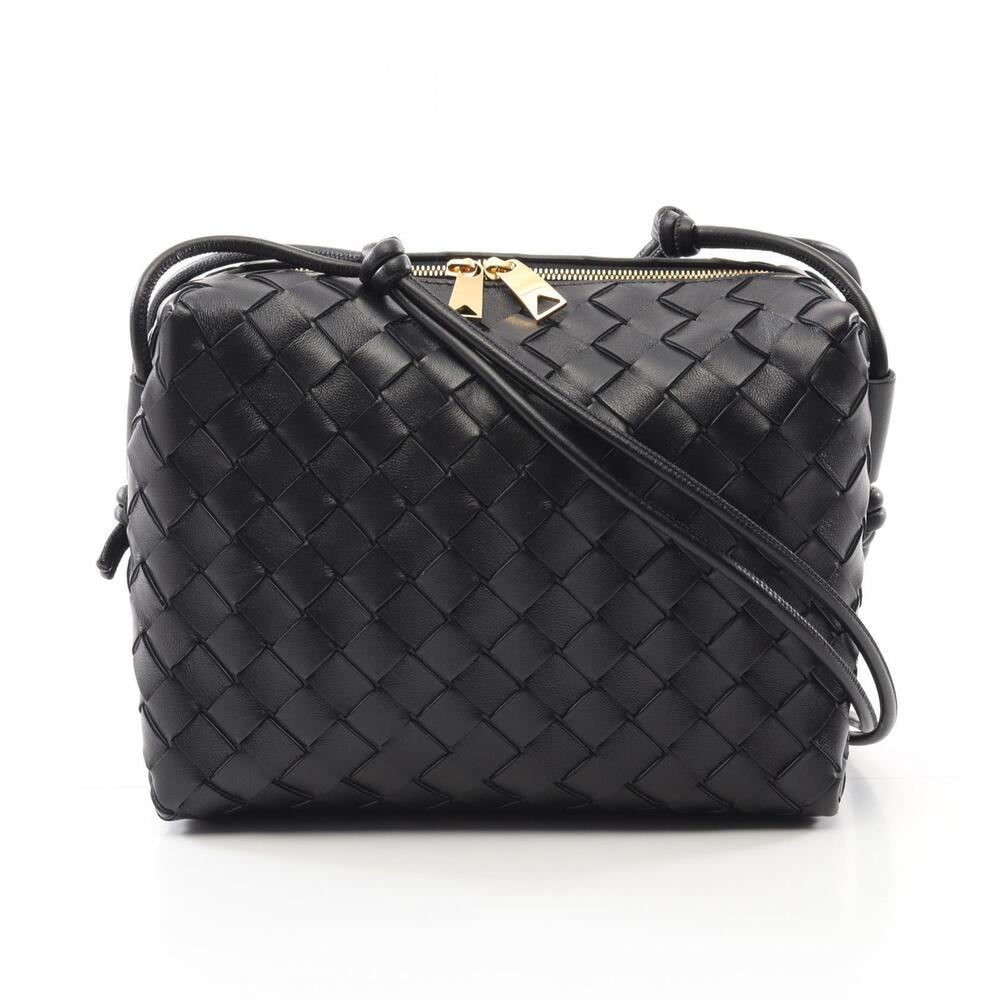 Bottega Veneta Intrecciato Camera Bag Shoulder Leather Black
